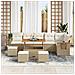Set Divano da Giardino con cuscino 10 pcs Beige Poly Rattan - Foto miniatura 3
