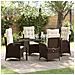 Set da Pranzo per Giardino 5 pcs Marrone polyrattan - Foto miniatura 2