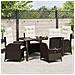 Set da Pranzo per Giardino 5 pcs Marrone polyrattan - Foto miniatura 4