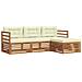 Set di divani da esterno con cuscino 4 pcs Naturale e Crema - Foto miniatura 1