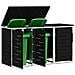 Stoccaggio contenitore a ruote Nero 207 x 77,5 x 112,5 cm - Foto miniatura 3