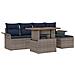 Set Divano da Giardino con cuscino 6 pcs grigio e blu navy - Foto miniatura 1