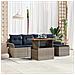 Set Divano da Giardino con cuscino 6 pcs grigio e blu navy - Foto miniatura 2