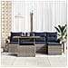 Set Divano da Giardino con cuscino 6 pcs grigio e blu navy - Foto miniatura 3