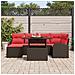Set Divano da Giardino 7 pcs Marrone Poly Rattan - Foto miniatura 3