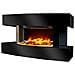 Caminetto Da Soggiorno Colore Nero Lounge Medium Della Led Sotto Il Ripiano Che Illumina E Restituisce Un Effetto Ultra Realistico Della Fiamme Possibilità Di Posizionamento A Parete O A Pavimento Nessun Montaggio, Consegnato Già Assemblato 2000w - Foto miniatura 4