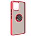 Cover Realme 8 E 8 Pro Bimateriale Anello Supporto Metallico Rossa - Foto miniatura 2