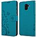 Cadorabo Custodia Compatibile Con Samsung Galaxy J6 2018 In Blu Fiore - Coperchio Protettivo In Design Floreale Con Chiusura Magnetica, Funzione Stand E Slot Per Carte - Foto miniatura 8