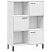 Libreria Gambe Metallo Bianco 90x35x128,5cm Legno Massello Oslo - Foto miniatura 2