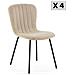 Pack 4 Sedie Lucky Rivestite In Tessuto Beige - Foto miniatura 1