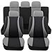 Coprisedili Auto Universali Modello Ls10, Set Anteriori E Posteriori, Tessuto Poliestere, Colore Grigio - Foto miniatura 1
