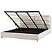 Letto Matrimoniale Con Contenitore Velluto Beige 180 X 200 Cm Batilly - Foto miniatura 3