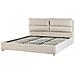 Letto Matrimoniale Con Contenitore Velluto Beige 180 X 200 Cm Batilly - Foto miniatura 4