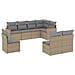 Set Divano Da Giardino 8 Pz Con Cuscini Beige In Polyrattan - Foto miniatura 2