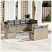 Set Divano Da Giardino 8 Pz Con Cuscini Beige In Polyrattan - Foto miniatura 1