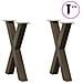 Gambe Tavolo Pranzo A X 2 Pz Naturale 50x(72-73) Cm Acciaio - Foto miniatura 3