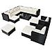 Stalla Mobili Da Giardino Modulari 13/14 Posti In Resina Intrecciata Bianca E Nera - Foto miniatura 8