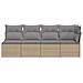 Lusso Casadino -  Divano Da Giardino Con Cuscini A 4 Posti Beige In Polyrattan - Foto miniatura 3