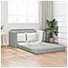 Divano Letto a Terra 2-in-1 Grigio Chiaro 124x204x61 cm Velvet - Foto miniatura 2