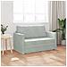 Divano Letto a Terra 2-in-1 Grigio Chiaro 124x204x61 cm Velvet - Foto miniatura 3