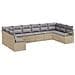 Set Divano da Giardino da 10 Pezzi con Cuscini Beige in Polyrattan,  Divano da Giardino per 2 Persone con Cuscini Beige in Polyrattan - Foto miniatura 1