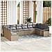 Set Divano da Giardino da 10 Pezzi con Cuscini Beige in Polyrattan,  Divano da Giardino per 2 Persone con Cuscini Beige in Polyrattan - Foto miniatura 2
