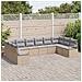 Set Divano da Giardino da 10 Pezzi con Cuscini Beige in Polyrattan,  Divano da Giardino per 2 Persone con Cuscini Beige in Polyrattan - Foto miniatura 3