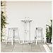 Set Bar da Giardino  3 Pezzi Bianco HDPE, Tavolo Bar  Bianco 55x55x107 cm HDPE, Sgabelli Bar  2 pz Bianco HDPE - Foto miniatura 4