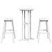 Set Bar da Giardino  3 Pezzi Bianco HDPE, Tavolo Bar  Bianco 55x55x107 cm HDPE, Sgabelli Bar  2 pz Bianco HDPE - Foto miniatura 7