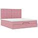 Struttura Letto Pouf con Materassi Rosa 180x200 cm Velluto - Foto miniatura 6