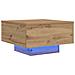 Tavolino da caffè  con luci LED Rovere Artigianale 55x55x31 cm - Foto miniatura 1