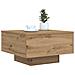 Tavolino da caffè  con luci LED Rovere Artigianale 55x55x31 cm - Foto miniatura 3