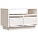 Mobile Porta Tv Bianco 60x35x37 Cm In Legno Massello Di Pino - Foto miniatura 1