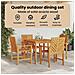 Set da Pranzo per Giardino 5 pcs Marrone 90 x 90 x 74 cm - Foto miniatura 3