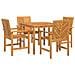 Set da Pranzo per Giardino 5 pcs Marrone 90 x 90 x 74 cm - Foto miniatura 8