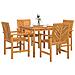 Set da Pranzo per Giardino 5 pcs Marrone 90 x 90 x 74 cm - Foto miniatura 9
