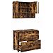 Set di mobili per il bagno 2 pcs Rovere fumo 76.5 x 35 x 64 cm - Foto miniatura 1