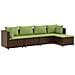 Set Divani da Giardino 5 pz con Cuscini Marrone in Polyrattan - Foto miniatura 1