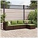 Set Divani da Giardino 5 pz con Cuscini Marrone in Polyrattan - Foto miniatura 2