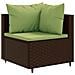 Set Divani da Giardino 5 pz con Cuscini Marrone in Polyrattan - Foto miniatura 5