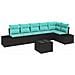 Set Divano da Giardino 7 pz Nero polyrattan - Foto miniatura 1