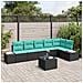 Set Divano da Giardino 7 pz Nero polyrattan - Foto miniatura 8