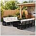Set Divano da Giardino 9 pz Nero e Bianco Crema polyrattan - Foto miniatura 7