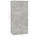 Armadio Grigio Cemento 80x52x180 cm in Legno Multistrato - Foto miniatura 14