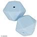 Perlina Di Silicone Esagonale X 2 - 17 Mm - Blu Pastello - Foto miniatura 2