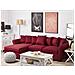 Divano Angolare Rivestito In Tessuto Bordeaux Versione Destra Vikna - Foto miniatura 2