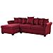 Divano Angolare Rivestito In Tessuto Bordeaux Versione Destra Vikna - Foto miniatura 3