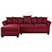 Divano Angolare Rivestito In Tessuto Bordeaux Versione Destra Vikna - Foto miniatura 11