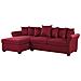 Divano Angolare Rivestito In Tessuto Bordeaux Versione Destra Vikna - Foto miniatura 14