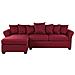 Divano Angolare Rivestito In Tessuto Bordeaux Versione Destra Vikna - Foto miniatura 1